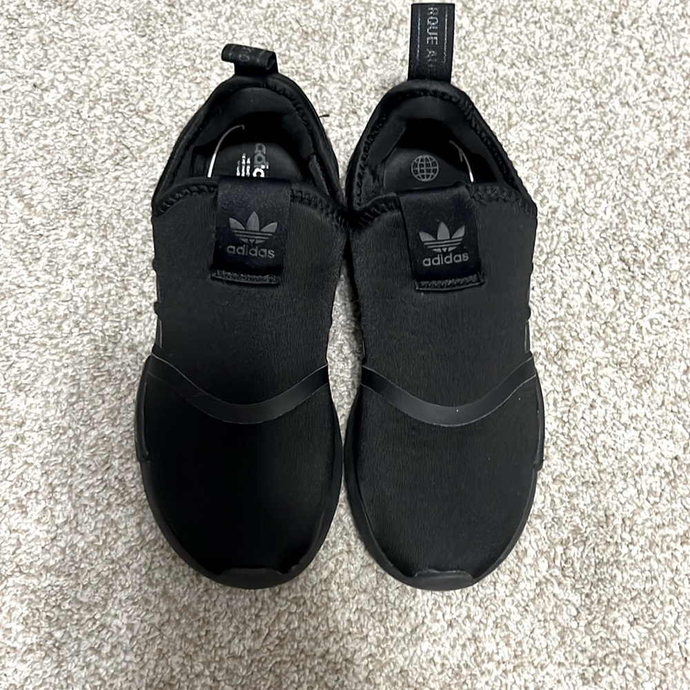 Ortholite Adidas all black boys sneakers size 3